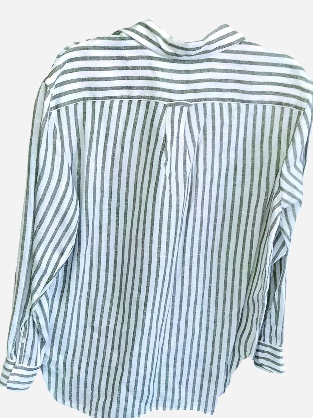Polo by Ralph Lauren Women's Green & White Stripe Button-Up Shirt - Picture 6 of 8